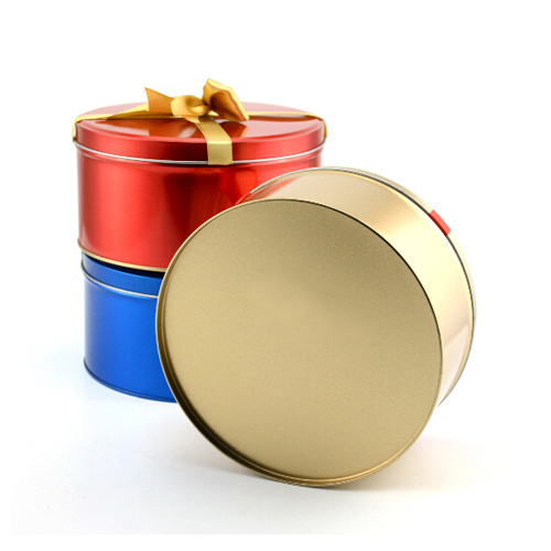 蝴蝶結圓形禮品鐵罐廠家