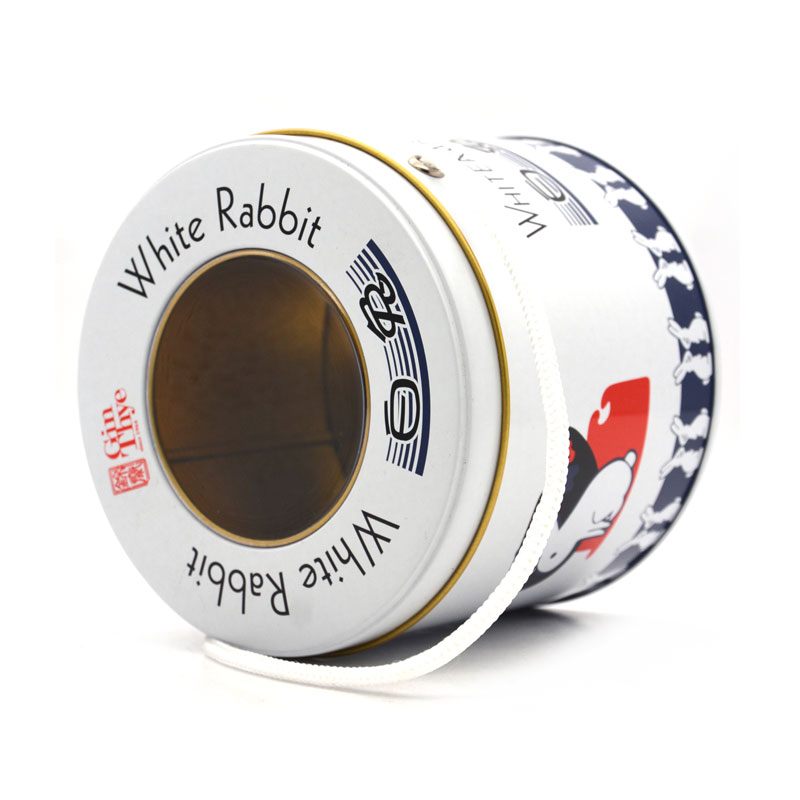 帶手提白兔糖果鐵罐 帶手提白兔糖果鐵罐